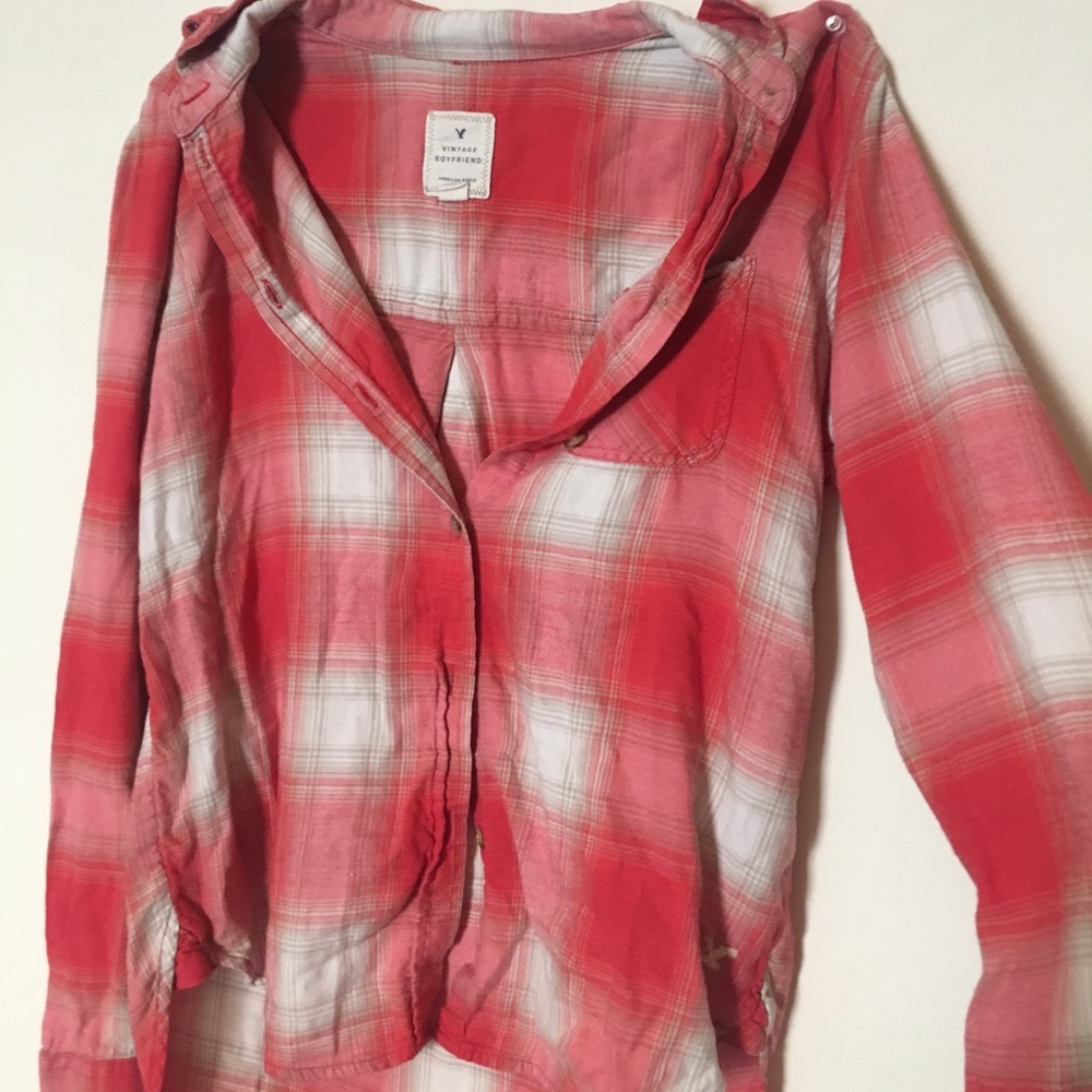 american eagle pink flannel